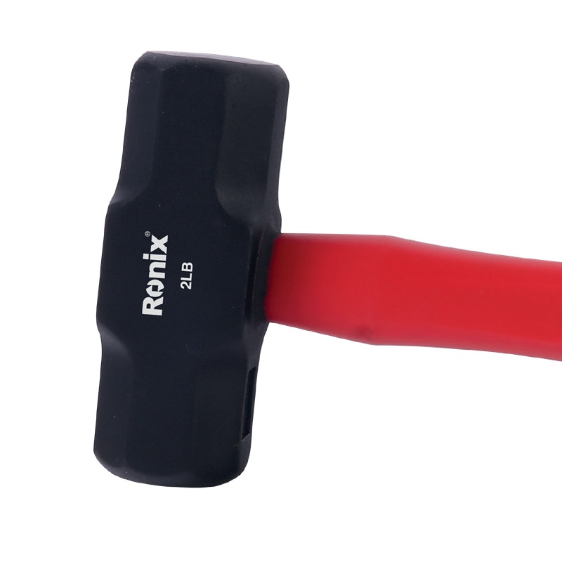 Ronix Rh-4743 2lb Sledge Hammer Quality Shock-Resistant Fiberglass Handle Sledge Hammer Steel Head Sledge Hammer